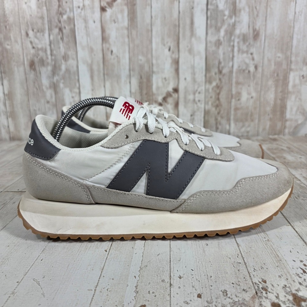 New Balance 237 Mens Grey White Gum Retro Running Shoes MS237CT Size 9.5